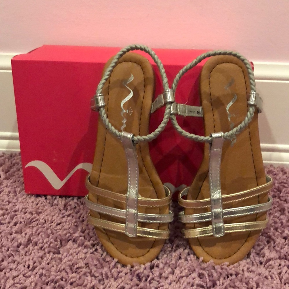 Metallic Nina sandals